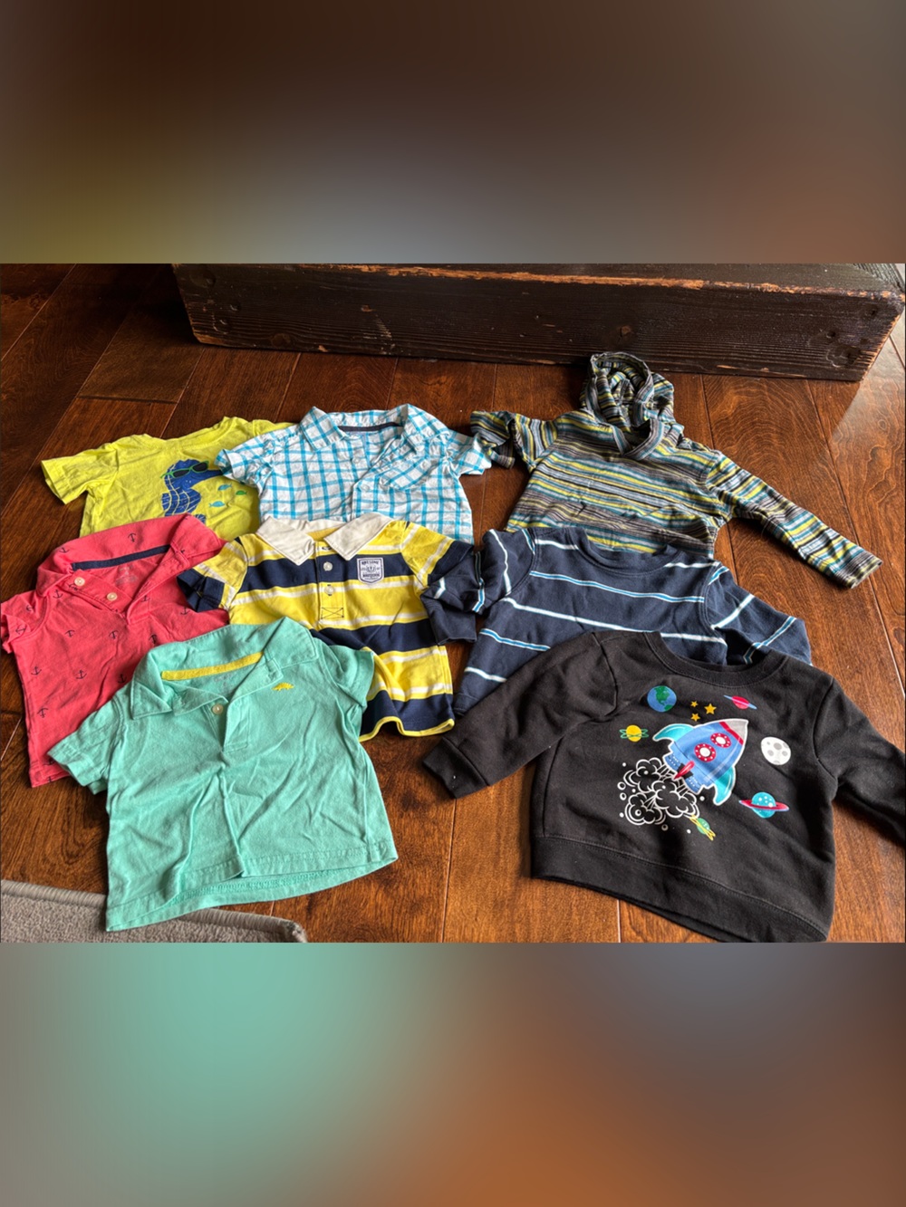 Boys Mixed Shirt Lot - Colorful Plaid, Stripes & Graphic Tee 5 short, 3 long